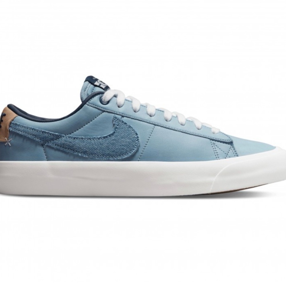 NIB NIKE SB ZOOM BLAZER LOW PRO GT PREMIUM 'LIGHT DENIM' | Size 11.5 M / 13 W